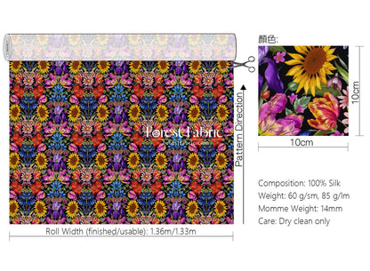 Liberty of London (Silk Satin fabric) - Floral Muse - FO:REST Fabric 布恩堂Liberty fabrictana lawnjapanese fabricykk zipper