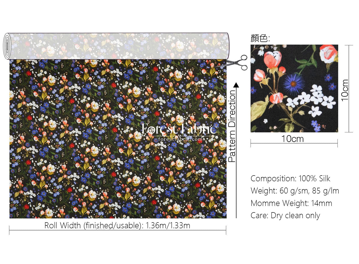 Liberty of London (Silk Satin fabric) - Heidi - FO:REST Fabric 布恩堂Liberty fabrictana lawnjapanese fabricykk zipper