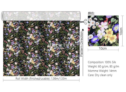 Liberty of London (Silk Satin fabric) - Mary Julie - FO:REST Fabric 布恩堂Liberty fabrictana lawnjapanese fabricykk zipper