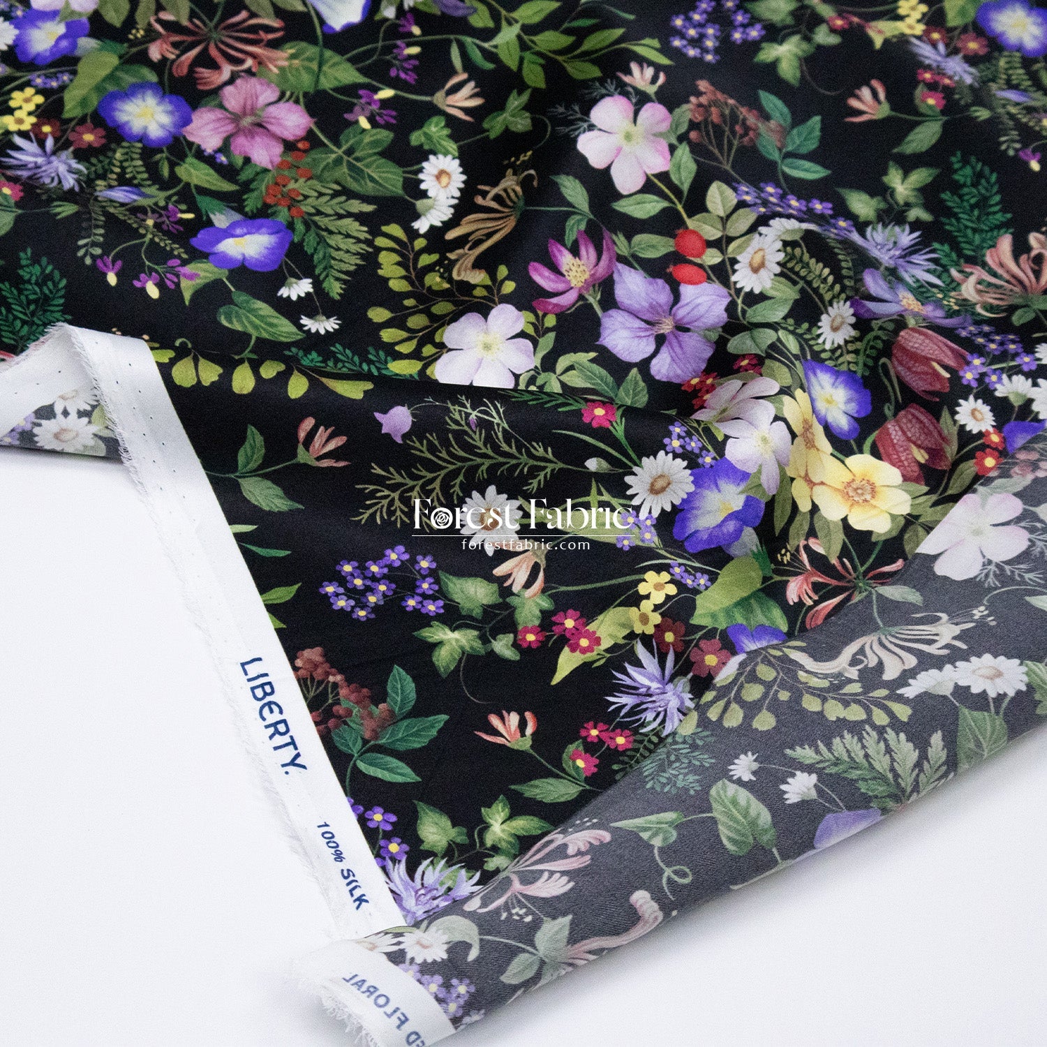 Liberty of London (Silk Satin fabric) - Mary Julie - FO:REST Fabric 布恩堂Liberty fabrictana lawnjapanese fabricykk zipper