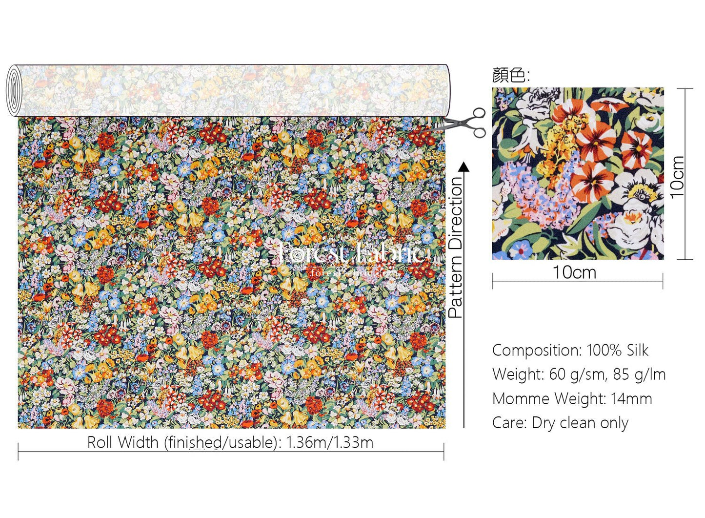 Liberty of London (Silk Satin fabric) - Spring Cottage - FO:REST Fabric 布恩堂Liberty fabrictana lawnjapanese fabricykk zipper