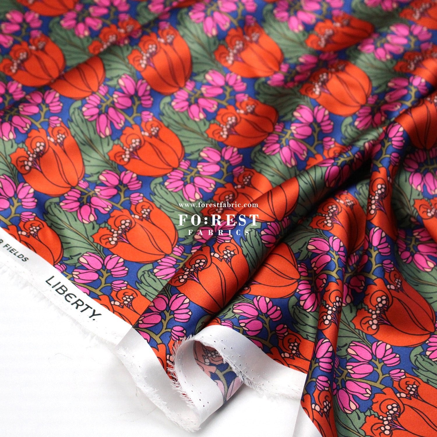 Liberty of London (Silk Satin fabric) - Tudor Fields - FO:REST Fabric 布恩堂Liberty fabrictana lawnjapanese fabricykk zipper