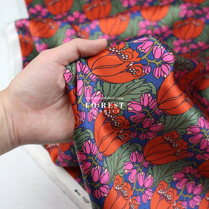 Liberty of London (Silk Satin fabric) - Tudor Fields - FO:REST Fabric 布恩堂Liberty fabrictana lawnjapanese fabricykk zipper