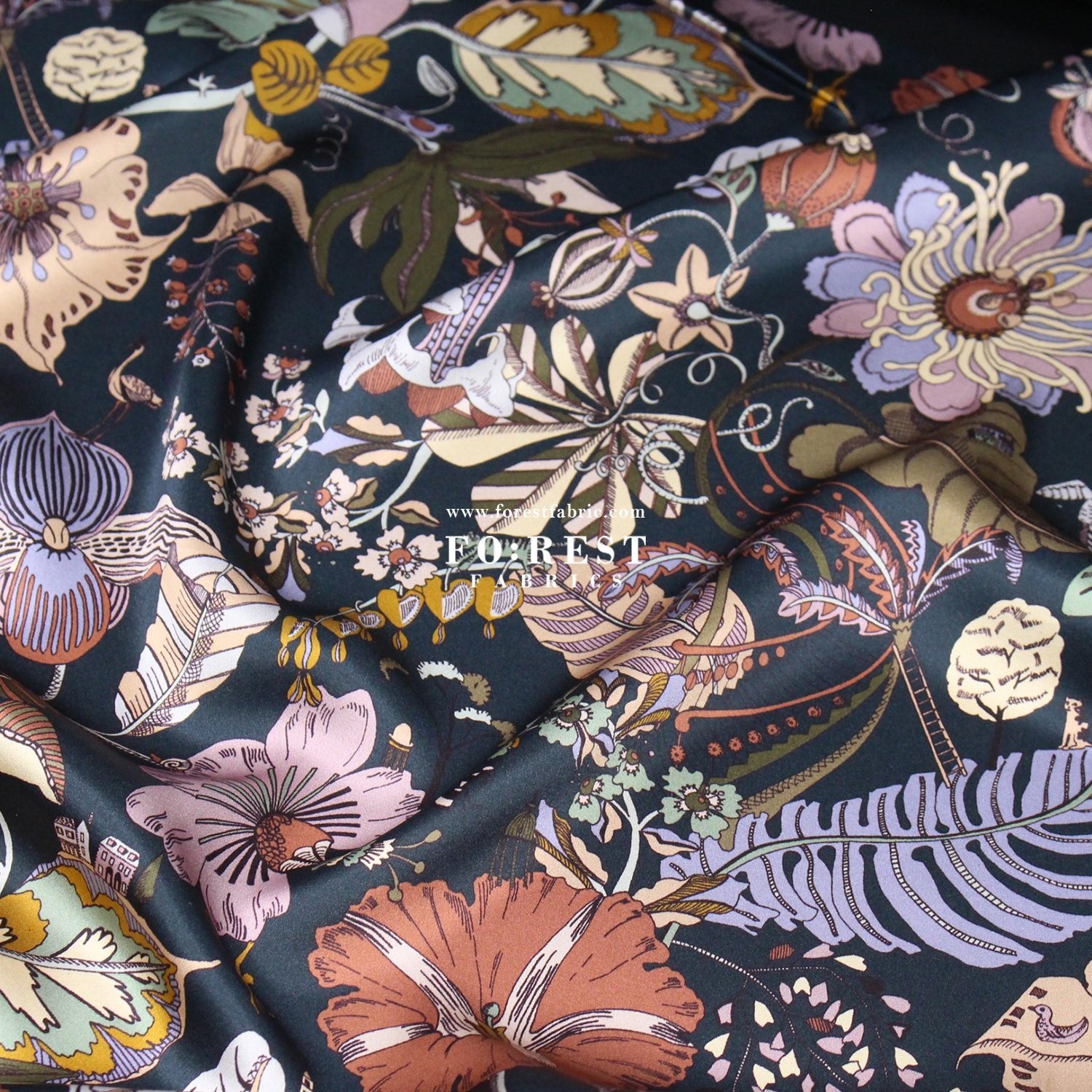 Liberty of London (Silk Satin) - Fantasy Land fabric - FO:REST Fabric 布恩堂Liberty fabrictana lawnjapanese fabricykk zipper