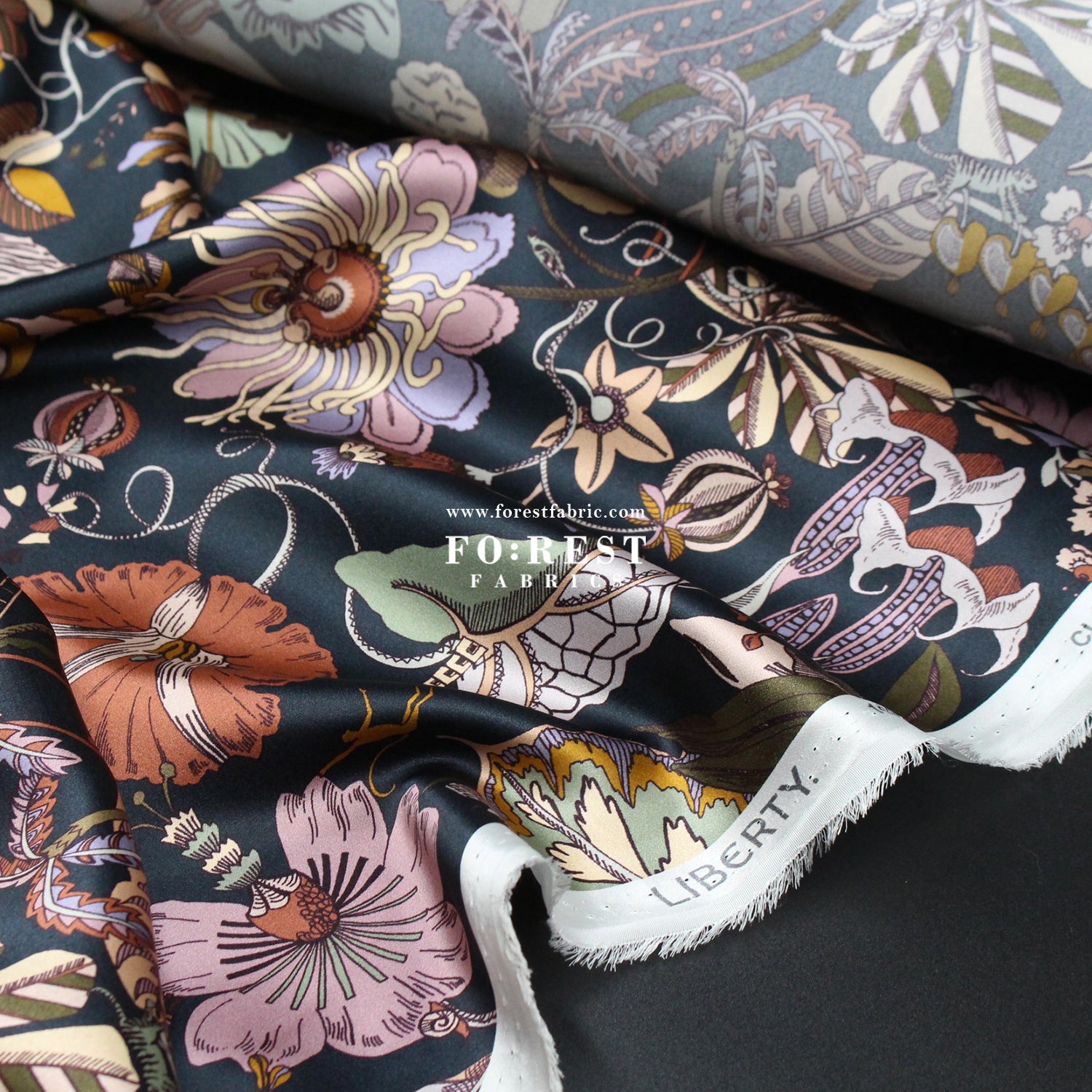 Liberty of London (Silk Satin) - Fantasy Land fabric - FO:REST Fabric 布恩堂Liberty fabrictana lawnjapanese fabricykk zipper