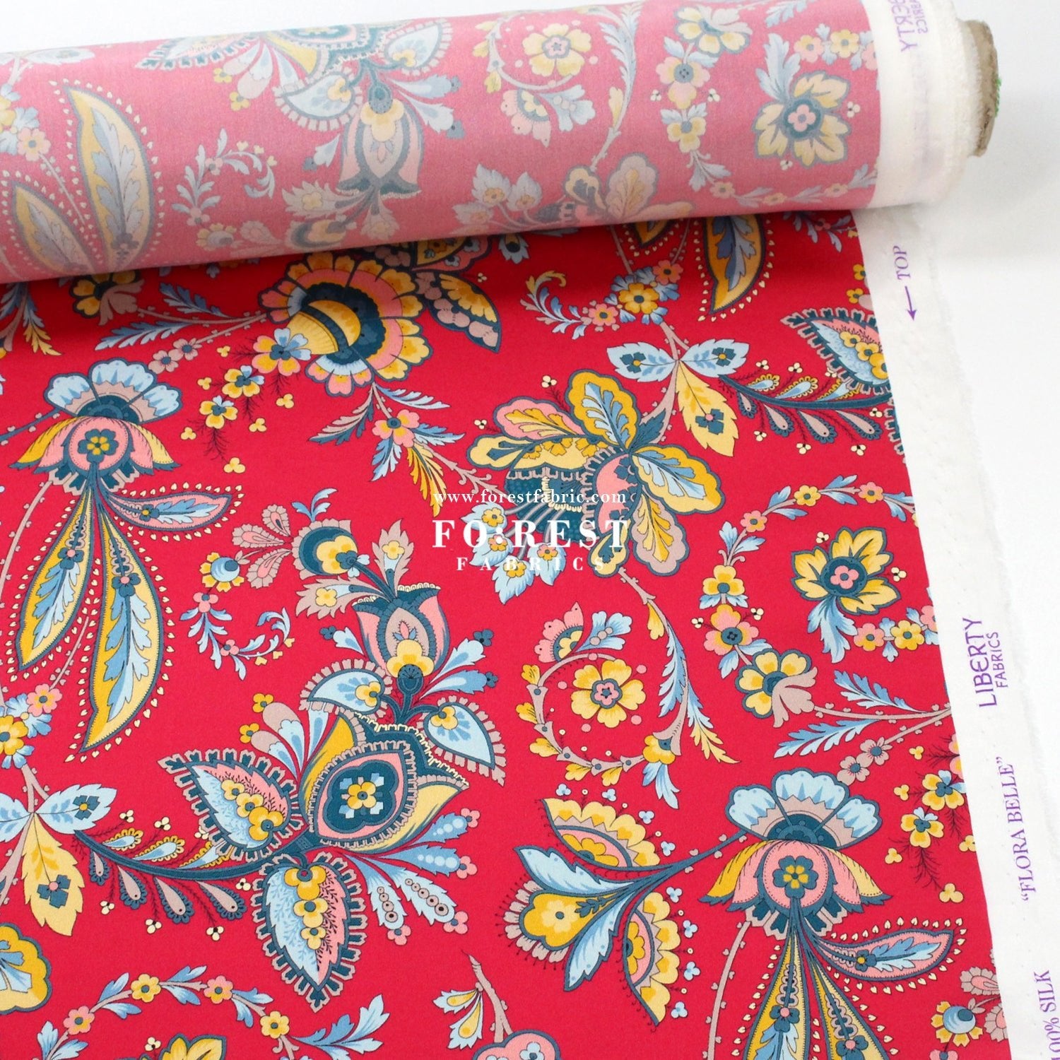 Liberty of London (Silk Satin) - Flora Belle fabric - FO:REST Fabric 布恩堂Liberty fabrictana lawnjapanese fabricykk zipper