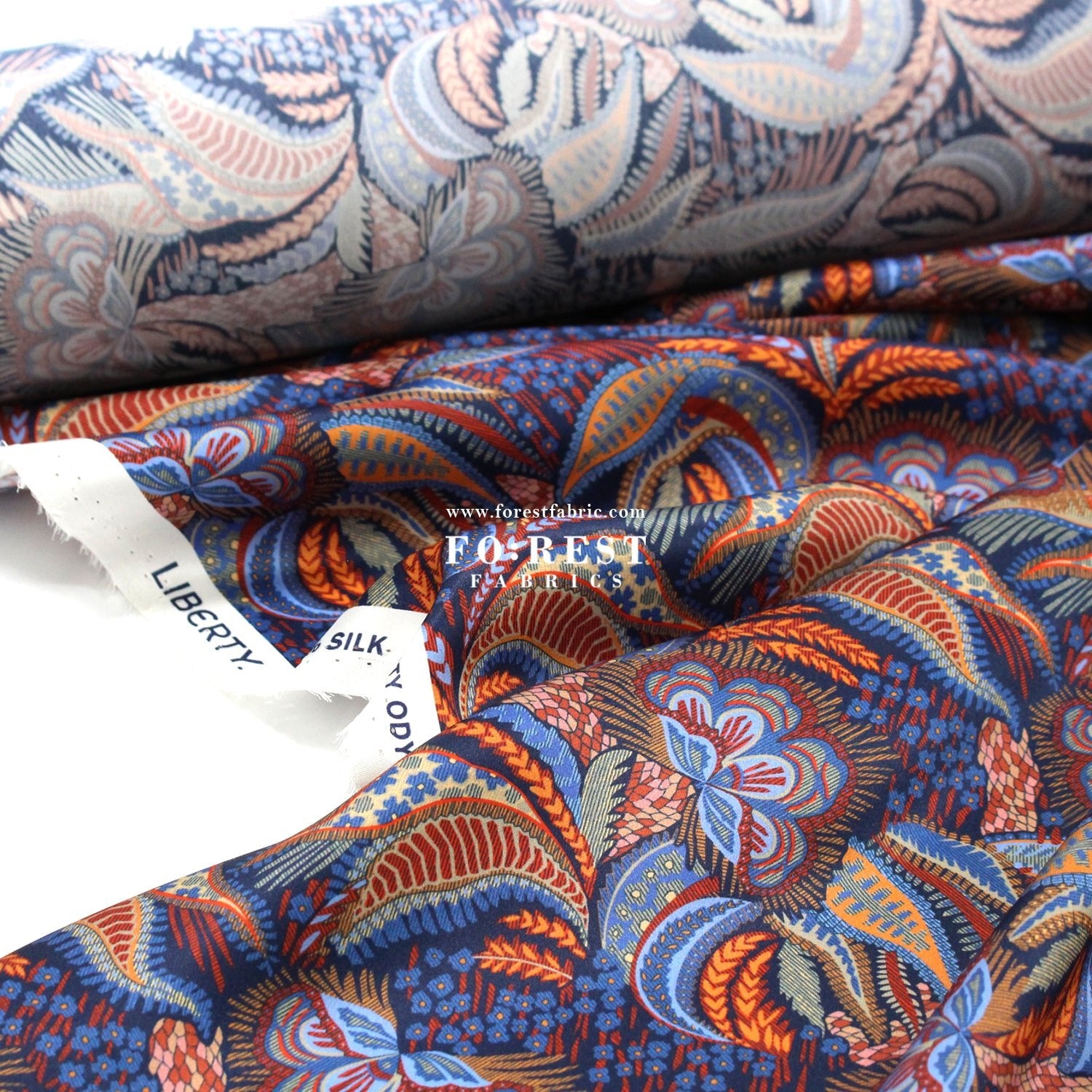 Liberty of London (Silk Satin) - Medusa fabric - FO:REST Fabric 布恩堂Liberty fabrictana lawnjapanese fabricykk zipper