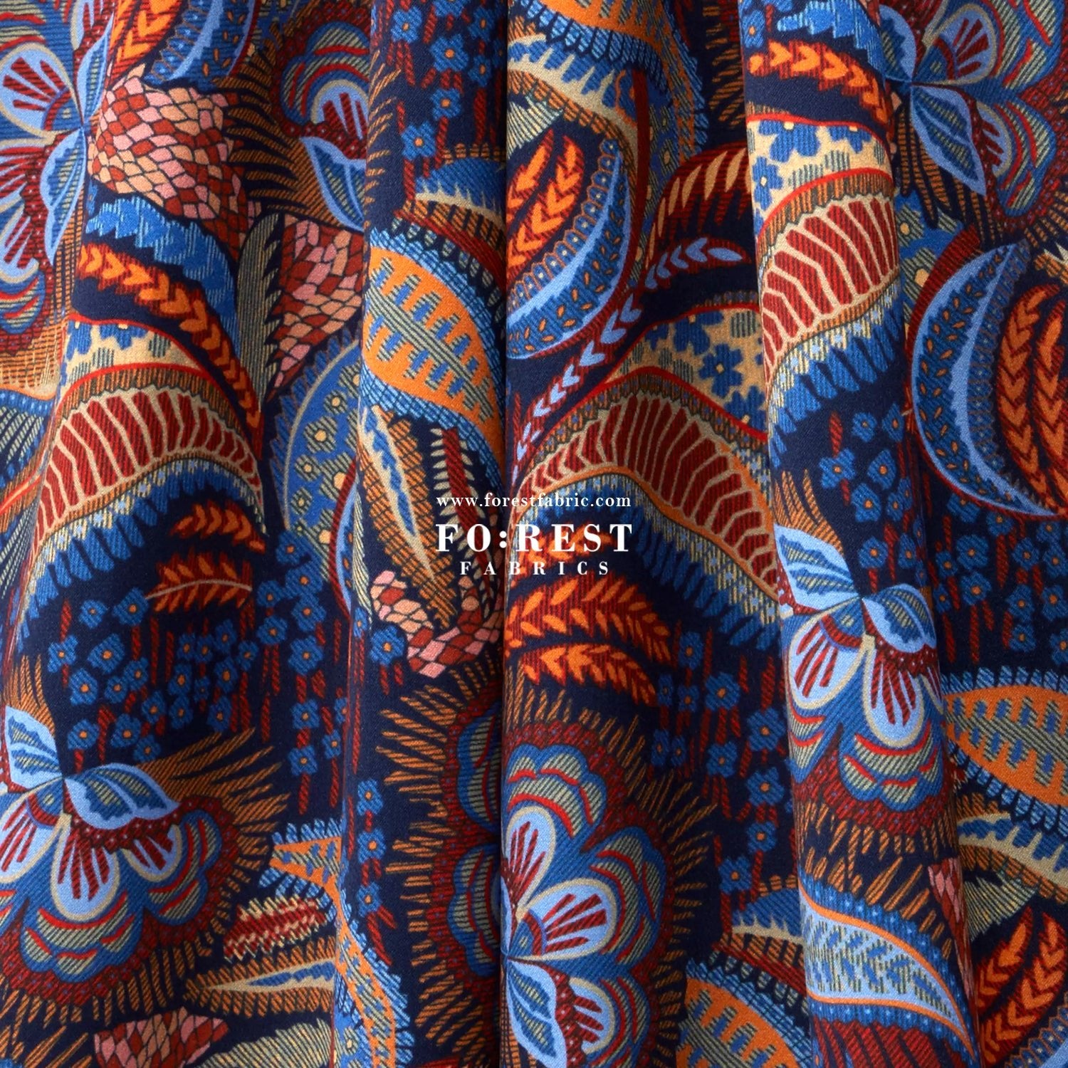 Liberty of London (Silk Satin) - Medusa fabric - FO:REST Fabric 布恩堂Liberty fabrictana lawnjapanese fabricykk zipper