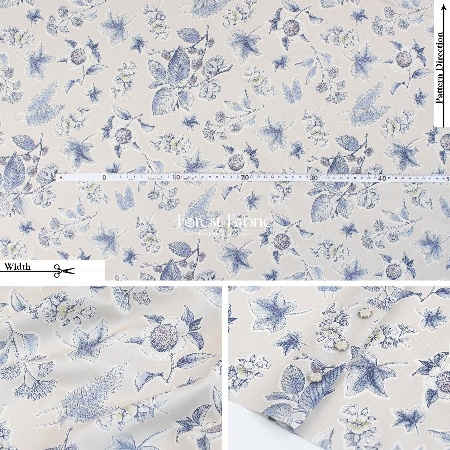 Liberty of London (Tana Lawn™ Cotton Fabric) - Allder Botanical - FO:REST Fabric 布恩堂Liberty fabrictana lawnjapanese fabricykk zipper