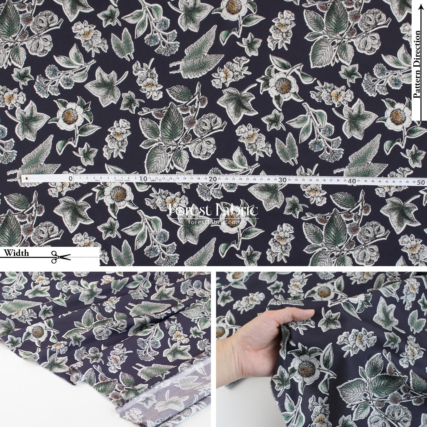 Liberty of London (Tana Lawn™ Cotton Fabric) - Allder Botanical - FO:REST Fabric 布恩堂Liberty fabrictana lawnjapanese fabricykk zipper