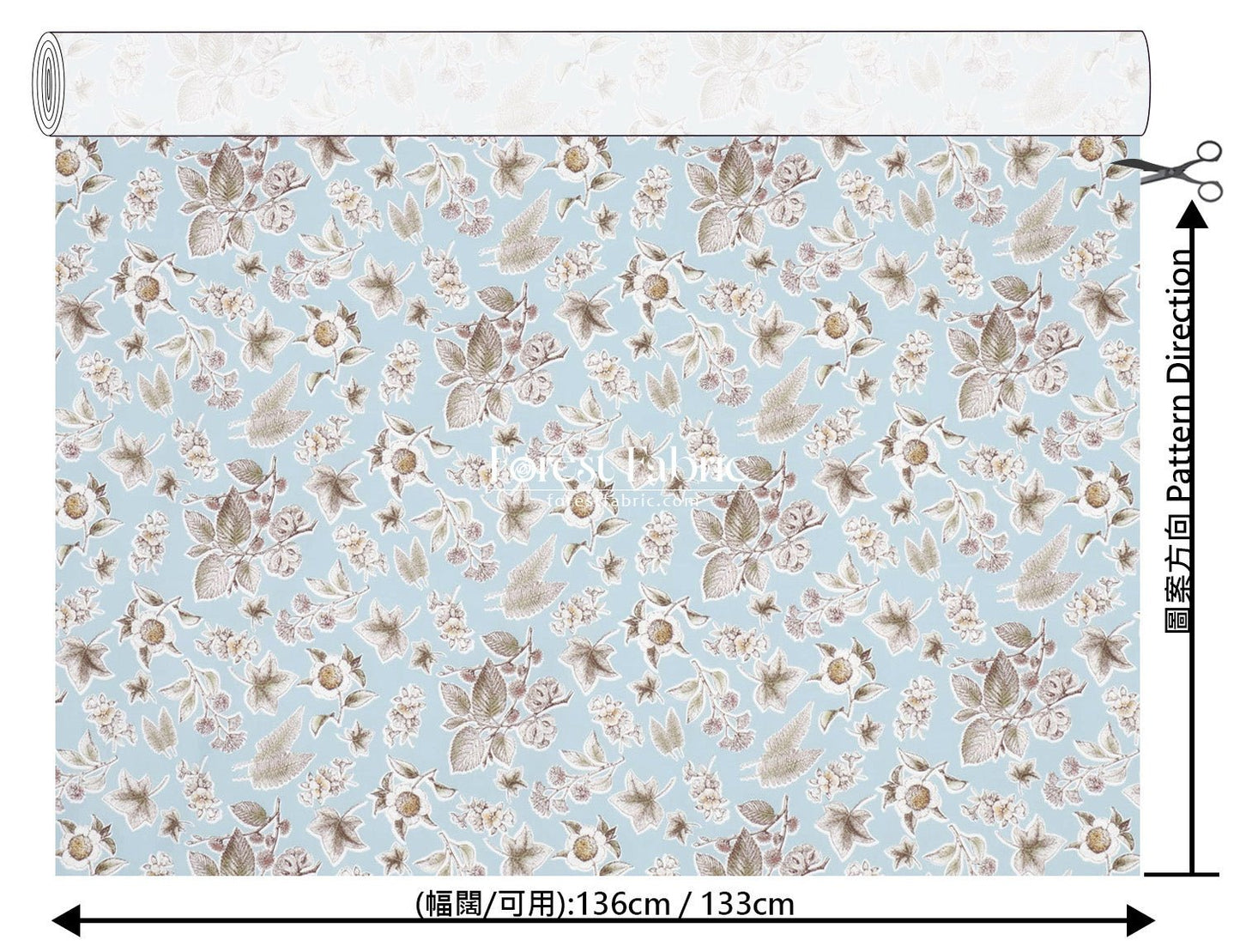 Liberty of London (Tana Lawn™ Cotton Fabric) - Allder Botanical - FO:REST Fabric 布恩堂Liberty fabrictana lawnjapanese fabricykk zipper