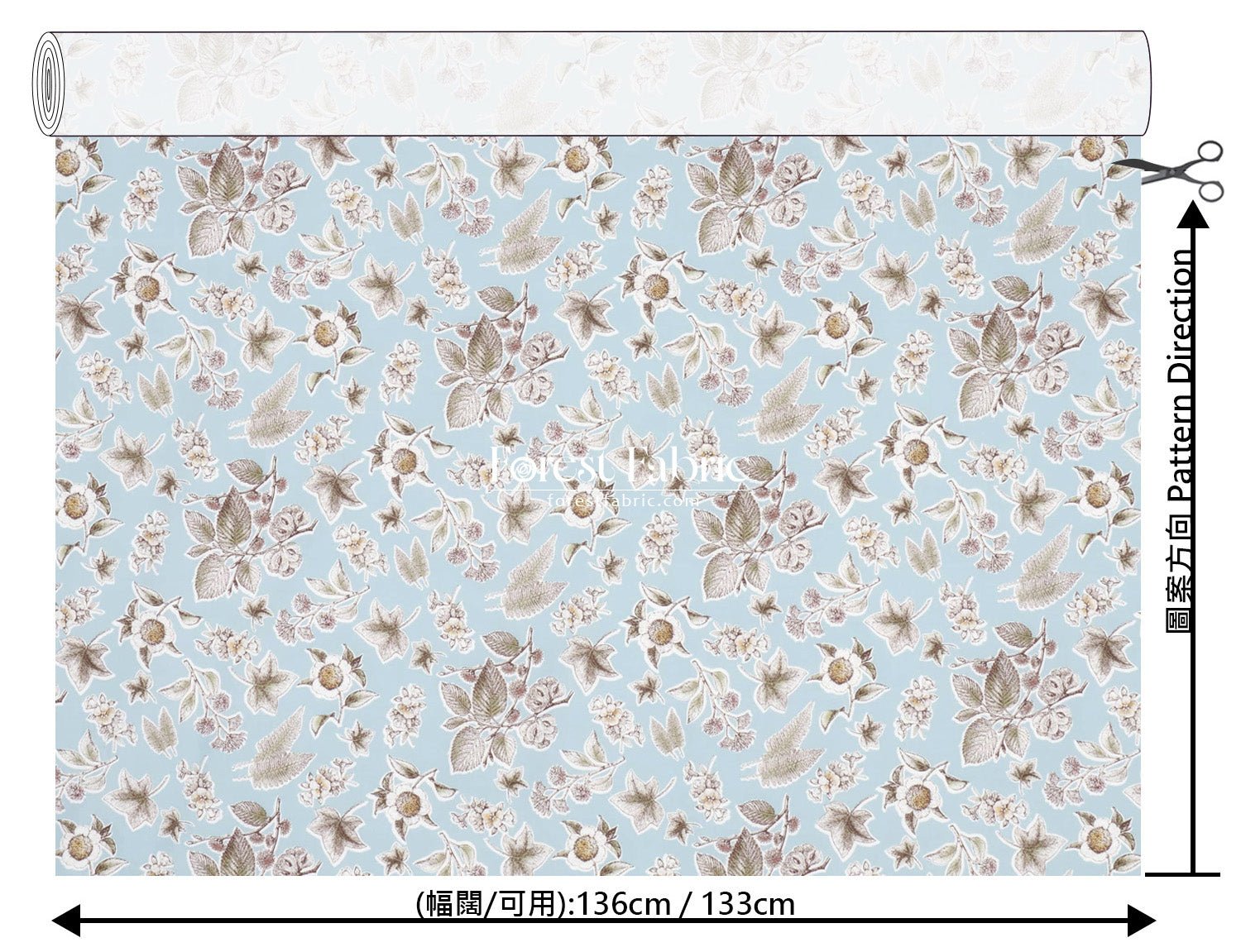Liberty of London (Tana Lawn™ Cotton Fabric) - Allder Botanical - FO:REST Fabric 布恩堂Liberty fabrictana lawnjapanese fabricykk zipper