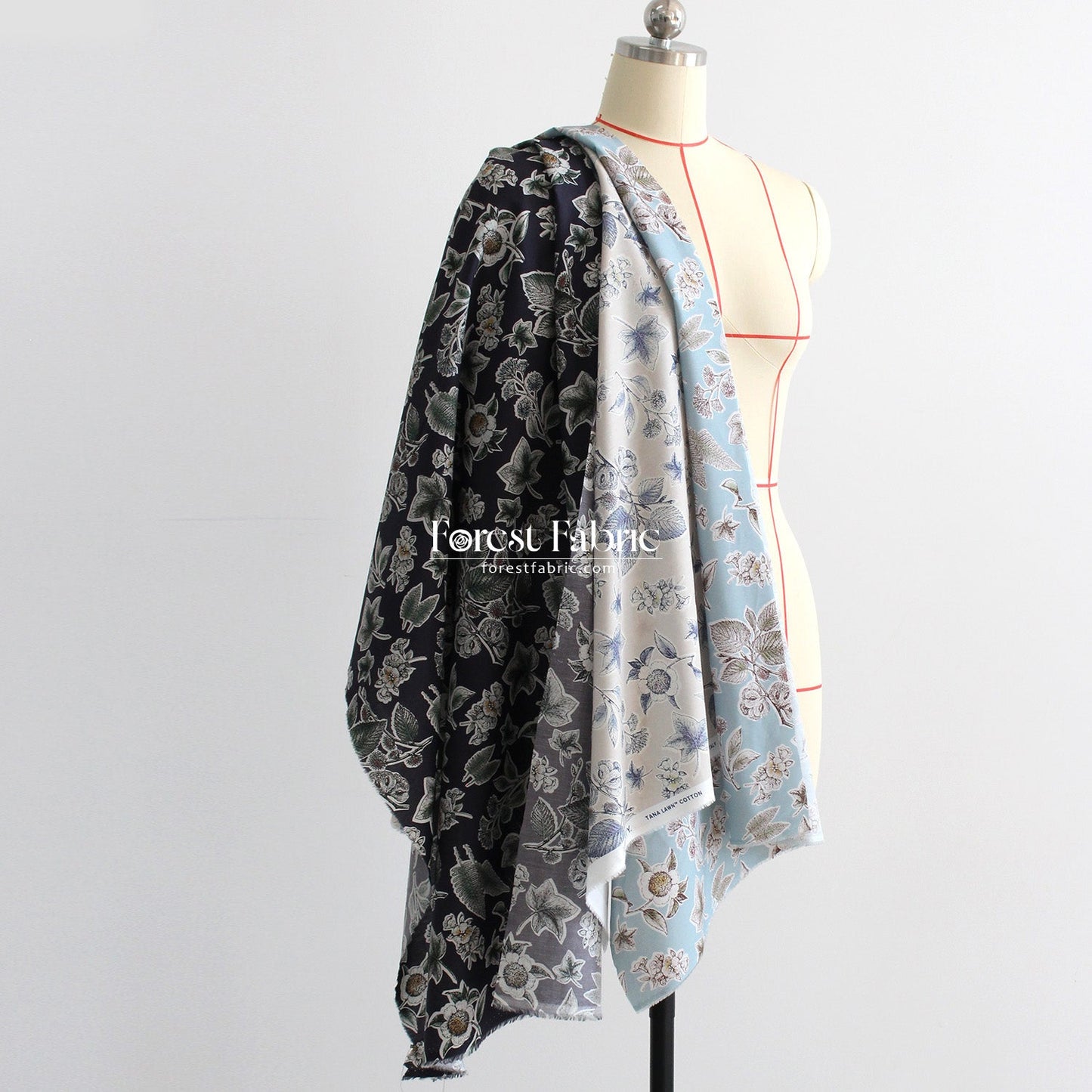 Liberty of London (Tana Lawn™ Cotton Fabric) - Allder Botanical - FO:REST Fabric 布恩堂Liberty fabrictana lawnjapanese fabricykk zipper