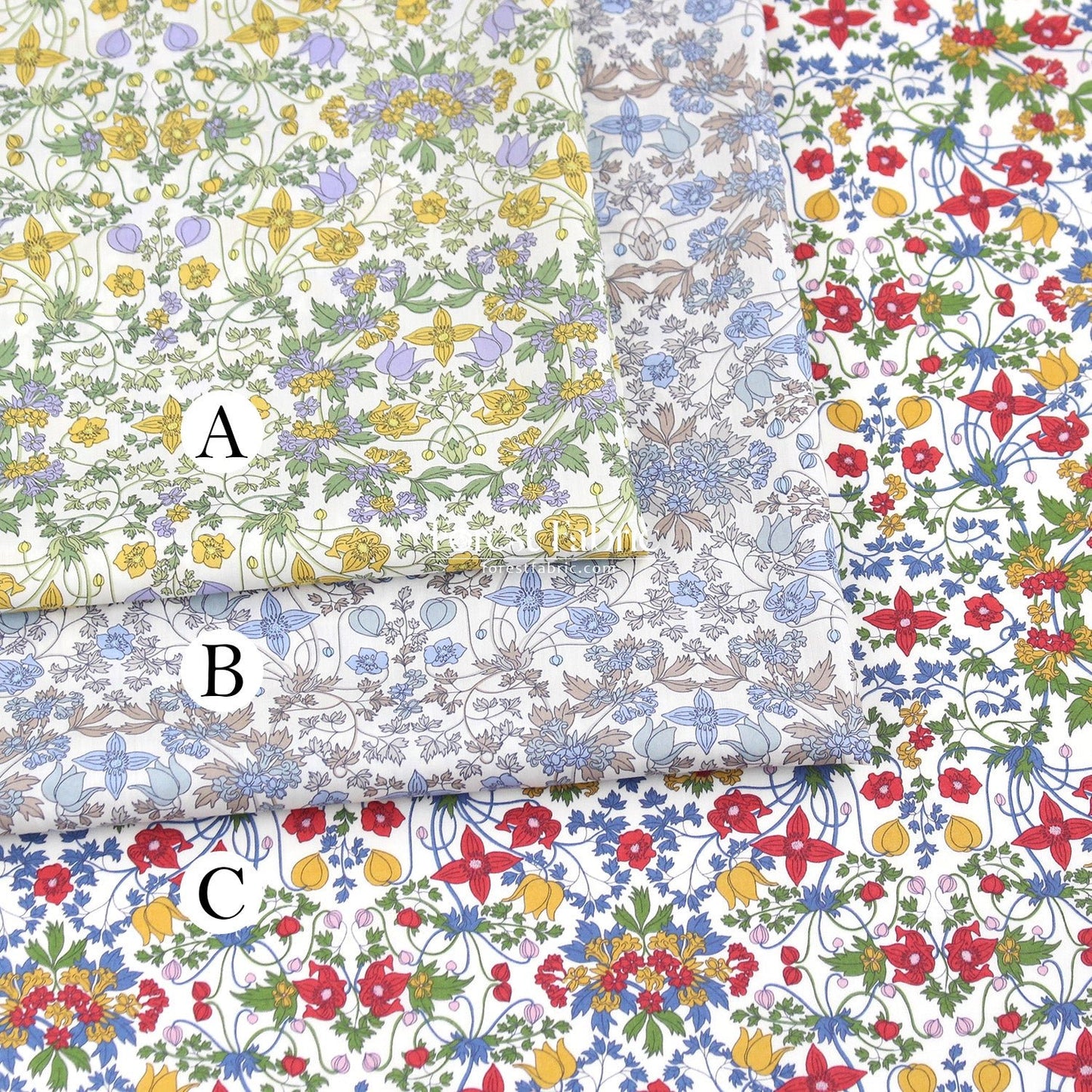 Liberty of London (Tana Lawn™ Cotton Fabric) - Alpine Nouveau - FO:REST Fabric 布恩堂Liberty fabrictana lawnjapanese fabricykk zipper
