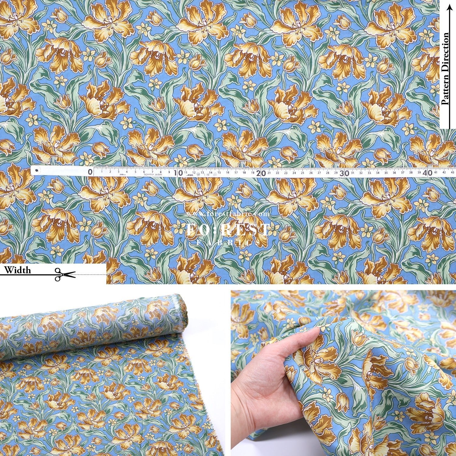 Liberty of London (Tana Lawn™ Cotton Fabric) - Archive Tulips - FO:REST Fabric 布恩堂Liberty fabrictana lawnjapanese fabricykk zipper