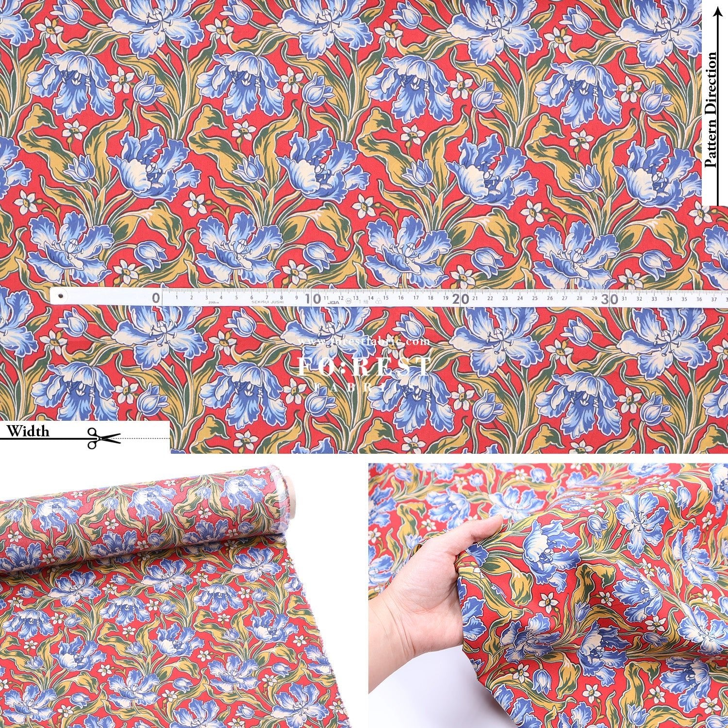 Liberty of London (Tana Lawn™ Cotton Fabric) - Archive Tulips - FO:REST Fabric 布恩堂Liberty fabrictana lawnjapanese fabricykk zipper