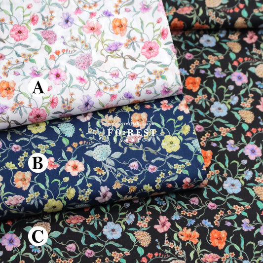 Liberty of London (Tana Lawn™ Cotton Fabric) - Battersea Blooms - FO:REST Fabric 布恩堂Liberty fabrictana lawnjapanese fabricykk zipper
