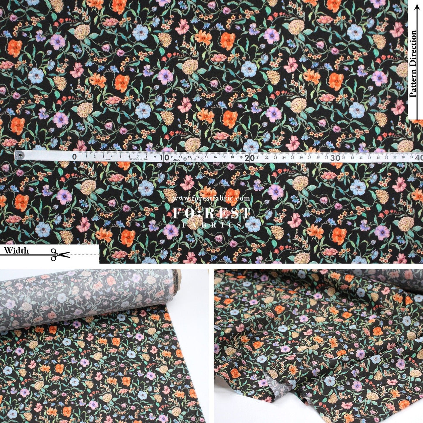 Liberty of London (Tana Lawn™ Cotton Fabric) - Battersea Blooms - FO:REST Fabric 布恩堂Liberty fabrictana lawnjapanese fabricykk zipper