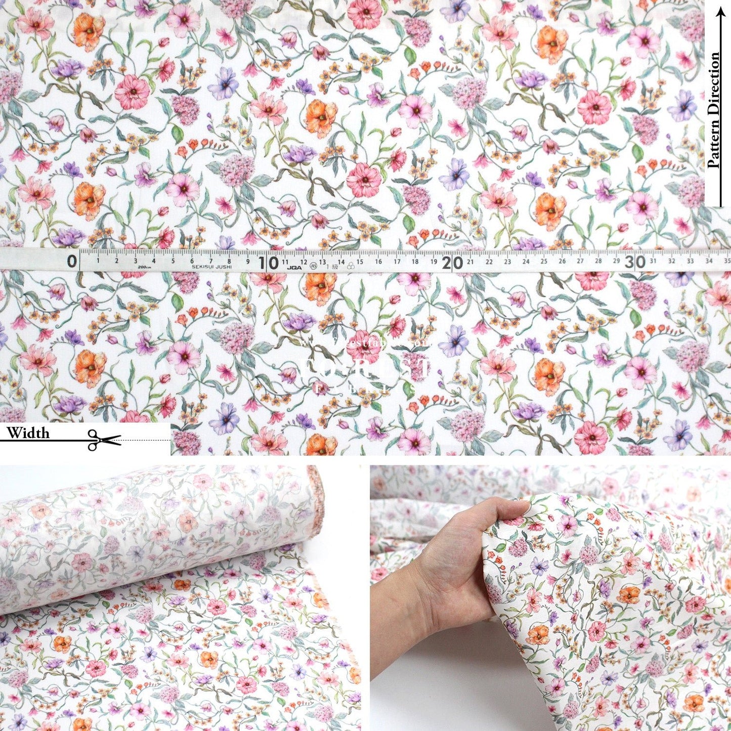 Liberty of London (Tana Lawn™ Cotton Fabric) - Battersea Blooms - FO:REST Fabric 布恩堂Liberty fabrictana lawnjapanese fabricykk zipper