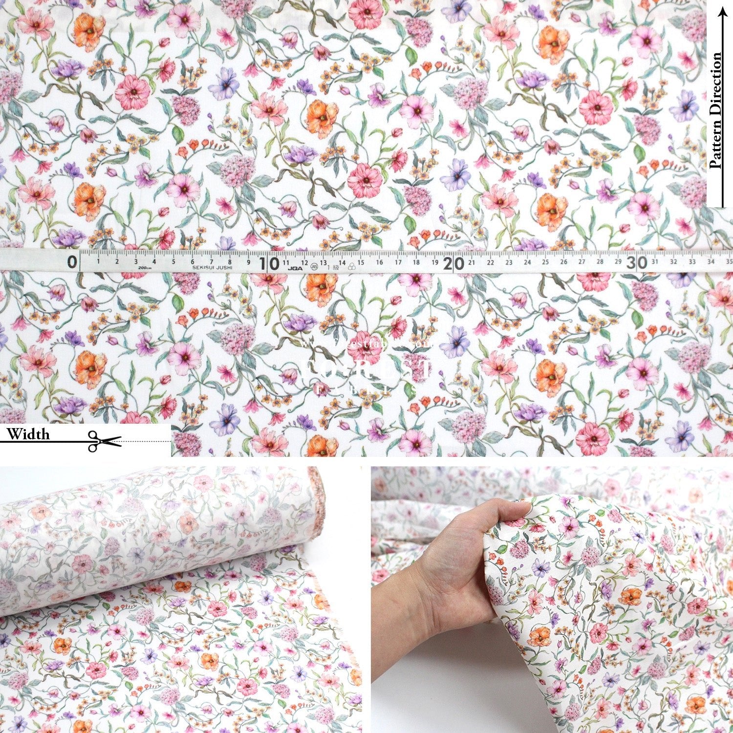 Liberty of London (Tana Lawn™ Cotton Fabric) - Battersea Blooms - FO:REST Fabric 布恩堂Liberty fabrictana lawnjapanese fabricykk zipper