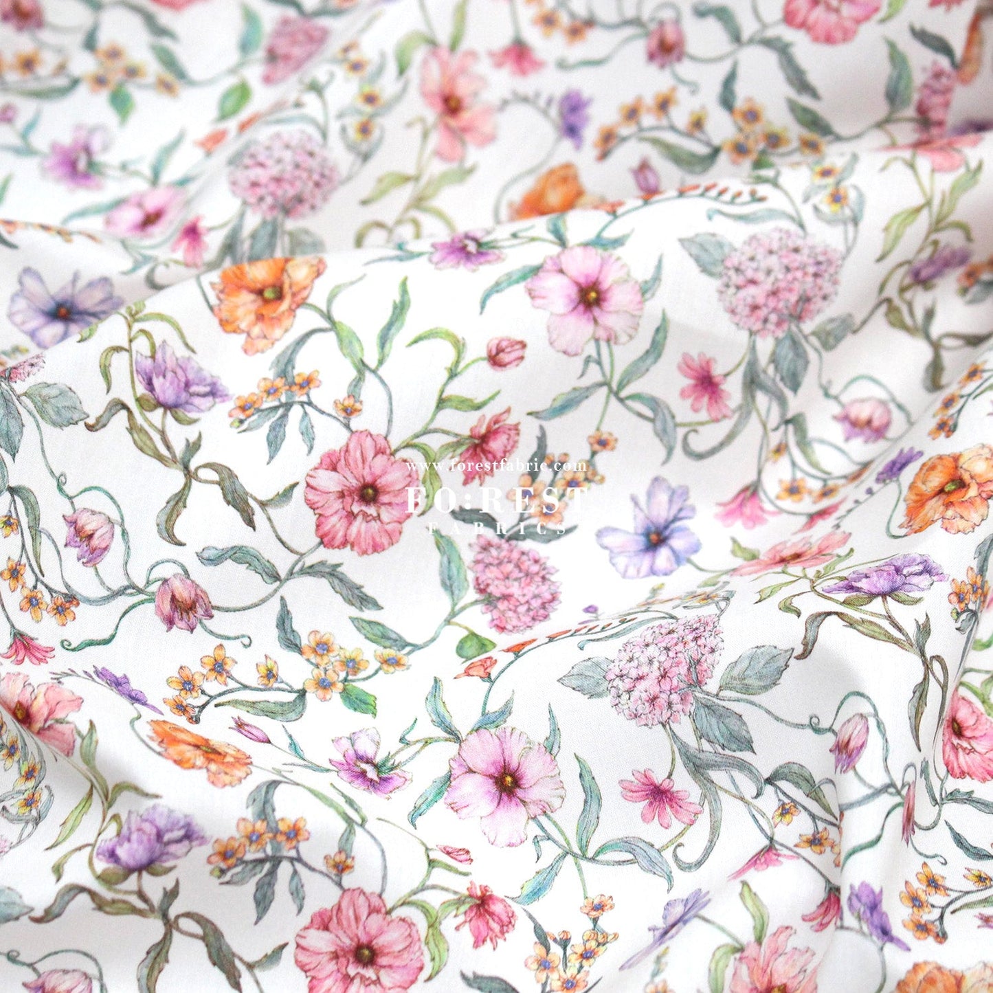 Liberty of London (Tana Lawn™ Cotton Fabric) - Battersea Blooms - FO:REST Fabric 布恩堂Liberty fabrictana lawnjapanese fabricykk zipper