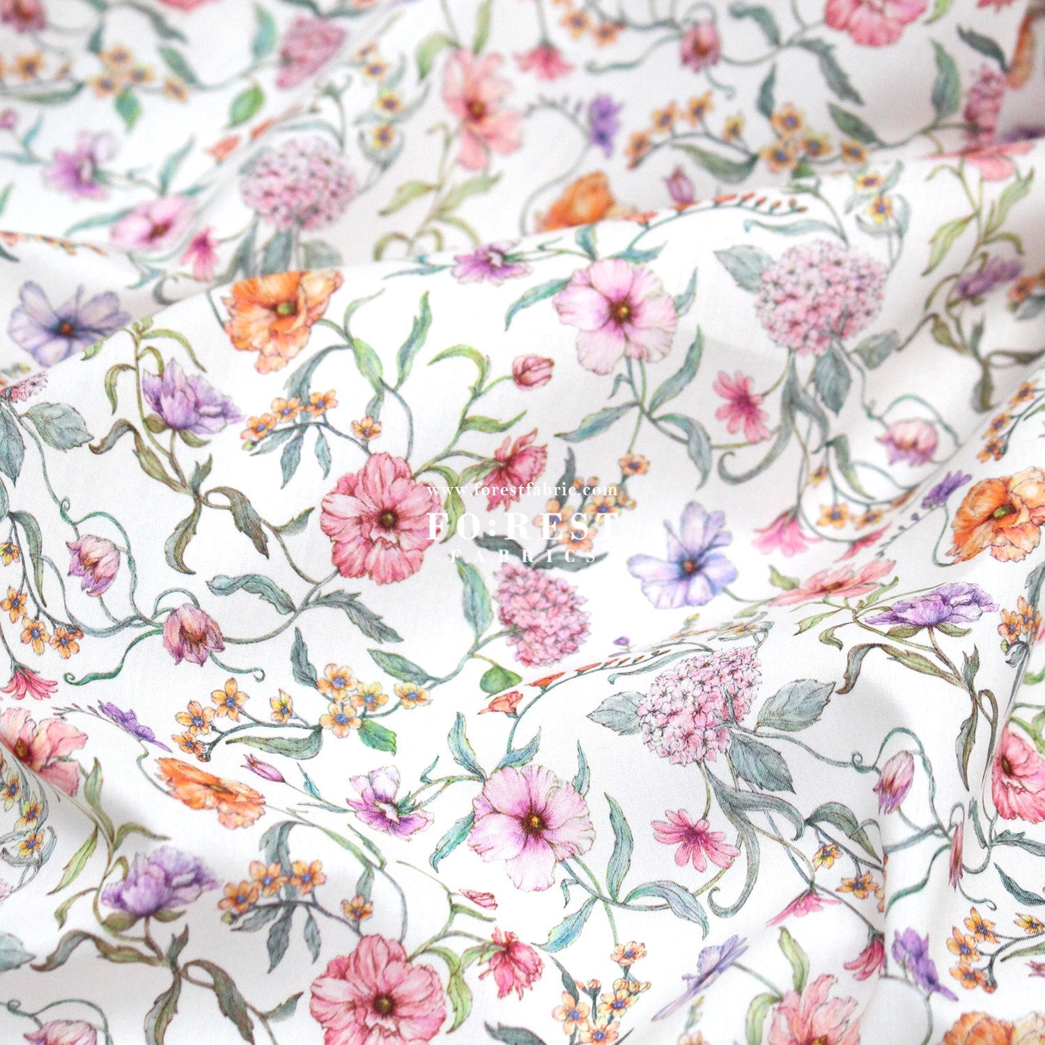 Liberty of London (Tana Lawn™ Cotton Fabric) - Battersea Blooms - FO:REST Fabric 布恩堂Liberty fabrictana lawnjapanese fabricykk zipper