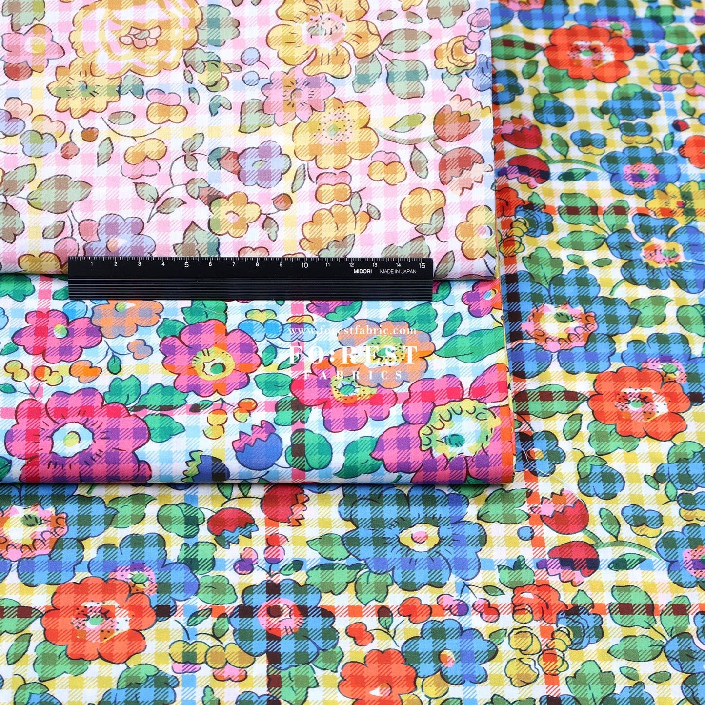 Liberty of London (Tana Lawn™ Cotton Fabric) - Betsy Check - FO:REST Fabric 布恩堂Liberty fabrictana lawnjapanese fabricykk zipper