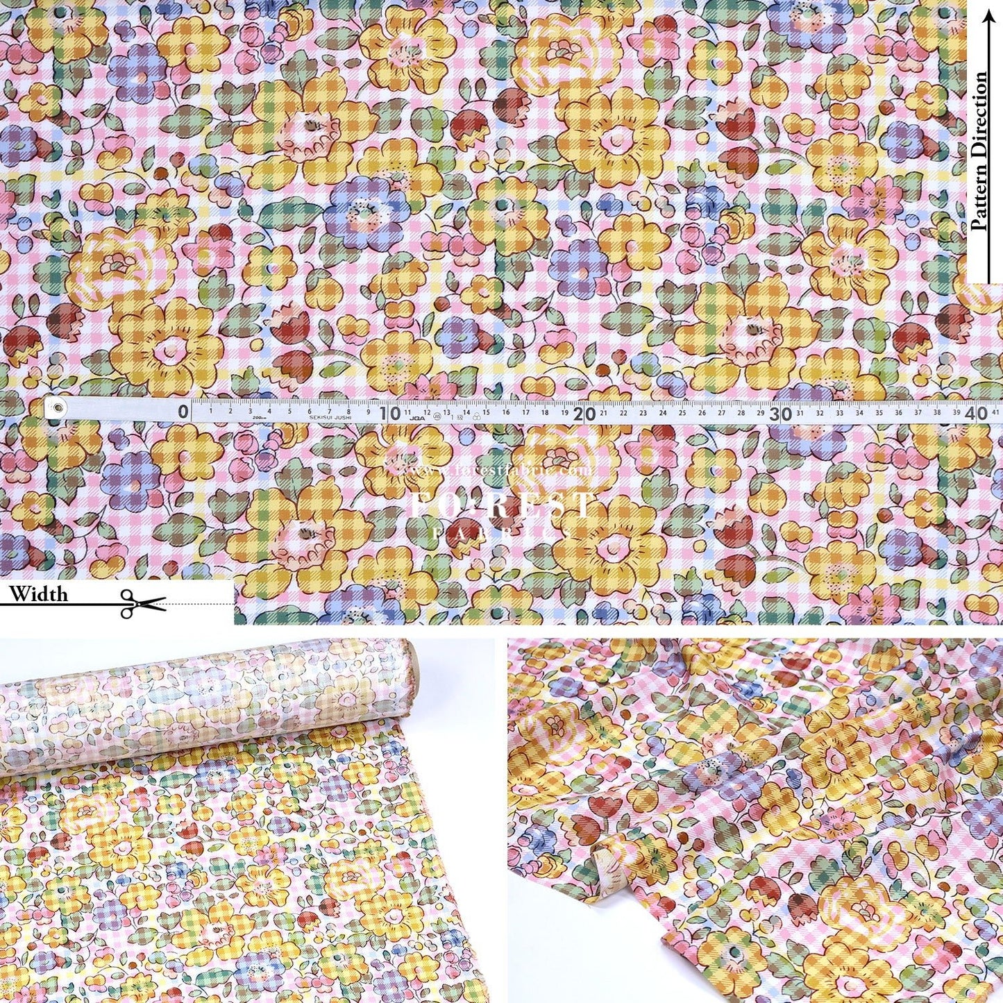 Liberty of London (Tana Lawn™ Cotton Fabric) - Betsy Check - FO:REST Fabric 布恩堂Liberty fabrictana lawnjapanese fabricykk zipper