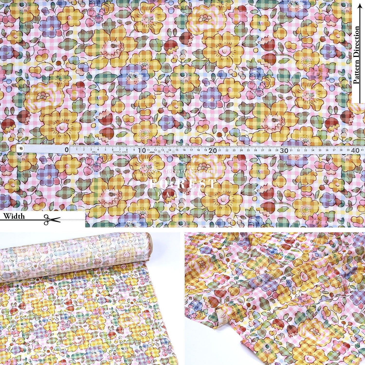 Liberty of London (Tana Lawn™ Cotton Fabric) - Betsy Check - FO:REST Fabric 布恩堂Liberty fabrictana lawnjapanese fabricykk zipper