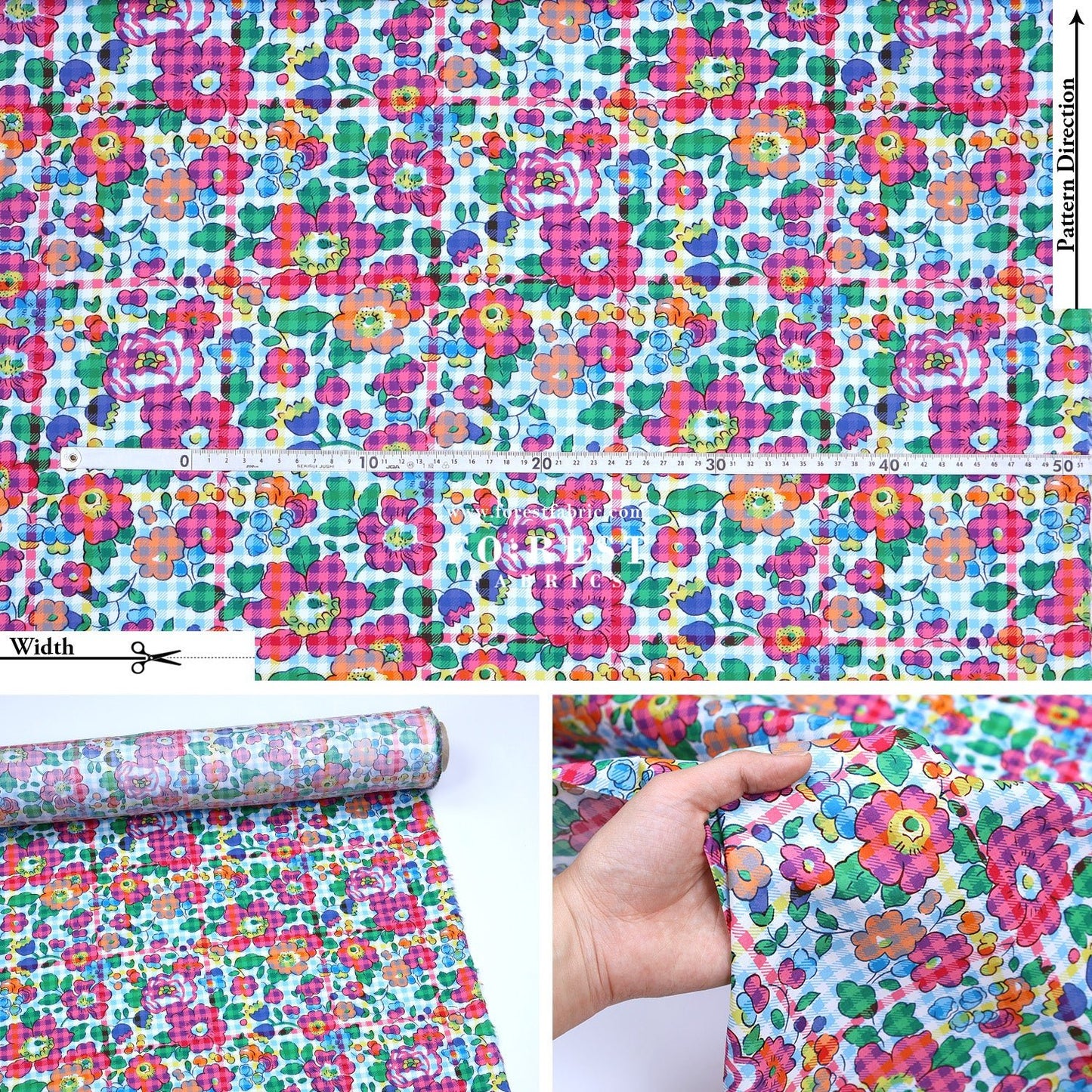 Liberty of London (Tana Lawn™ Cotton Fabric) - Betsy Check - FO:REST Fabric 布恩堂Liberty fabrictana lawnjapanese fabricykk zipper