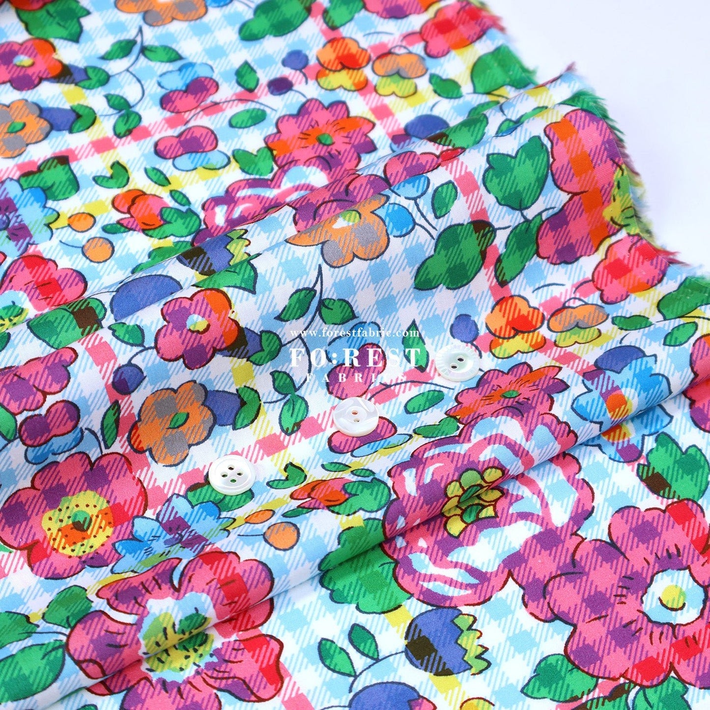Liberty of London (Tana Lawn™ Cotton Fabric) - Betsy Check - FO:REST Fabric 布恩堂Liberty fabrictana lawnjapanese fabricykk zipper