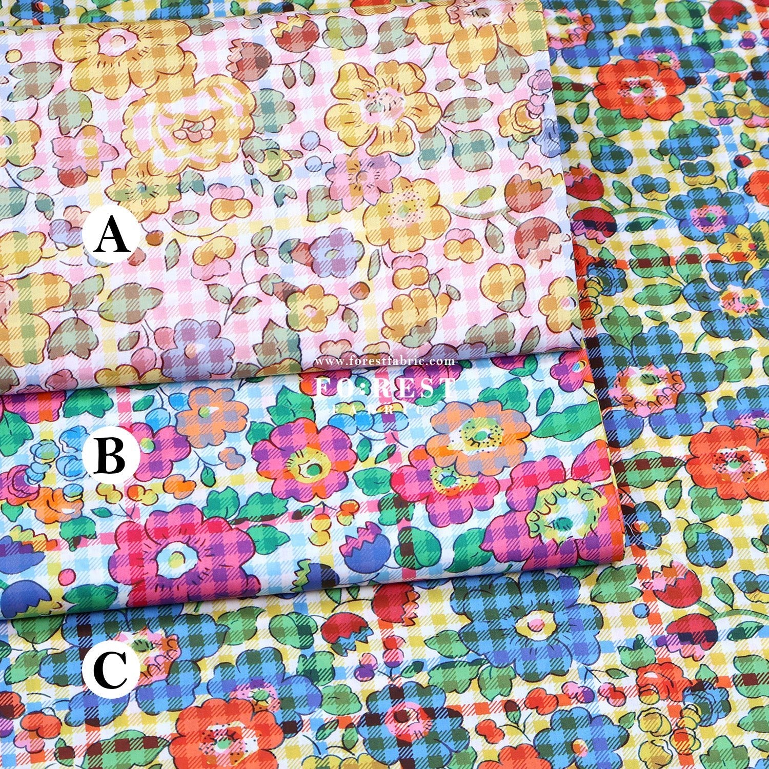 Liberty of London (Tana Lawn™ Cotton Fabric) - Betsy Check - FO:REST Fabric 布恩堂Liberty fabrictana lawnjapanese fabricykk zipper