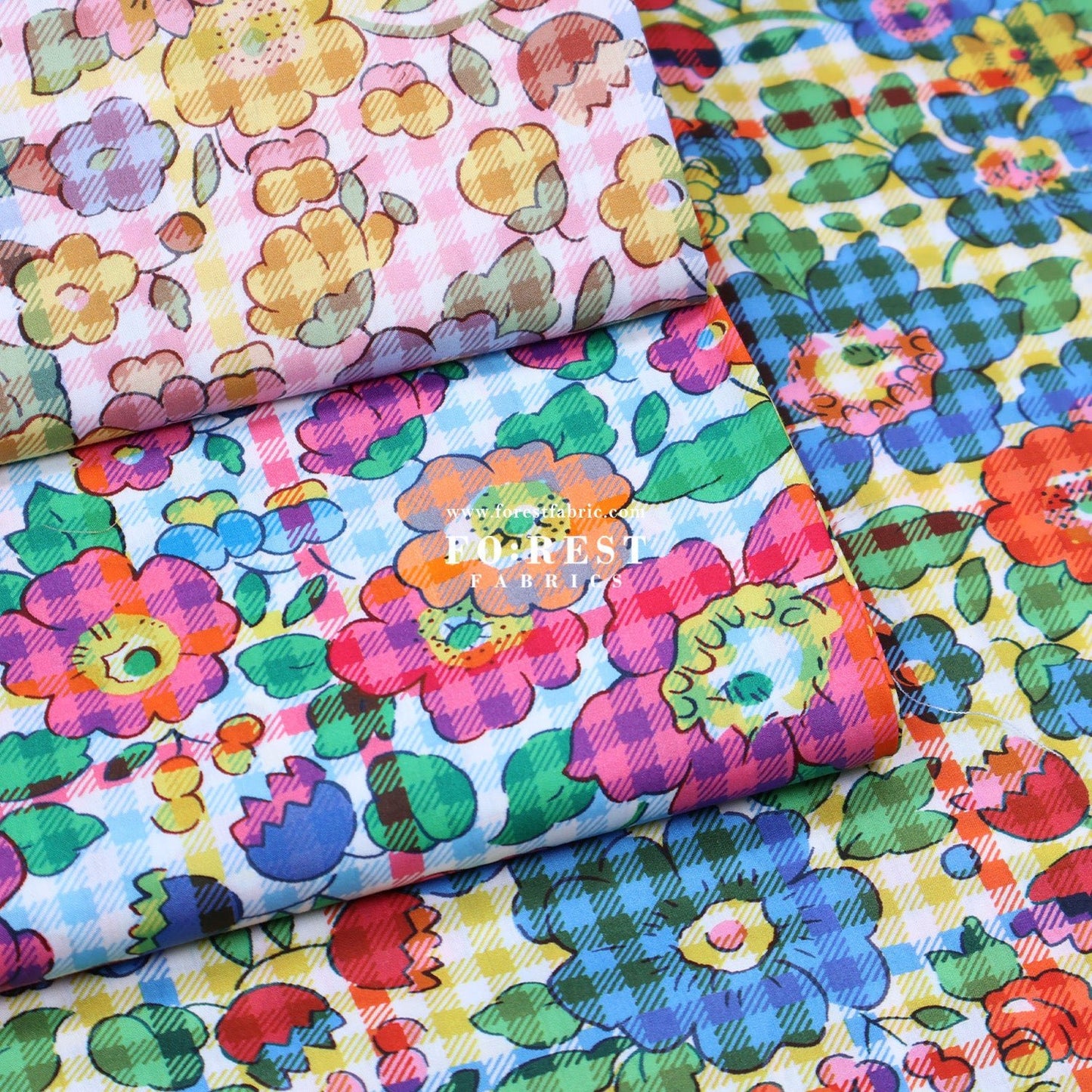 Liberty of London (Tana Lawn™ Cotton Fabric) - Betsy Check - FO:REST Fabric 布恩堂Liberty fabrictana lawnjapanese fabricykk zipper