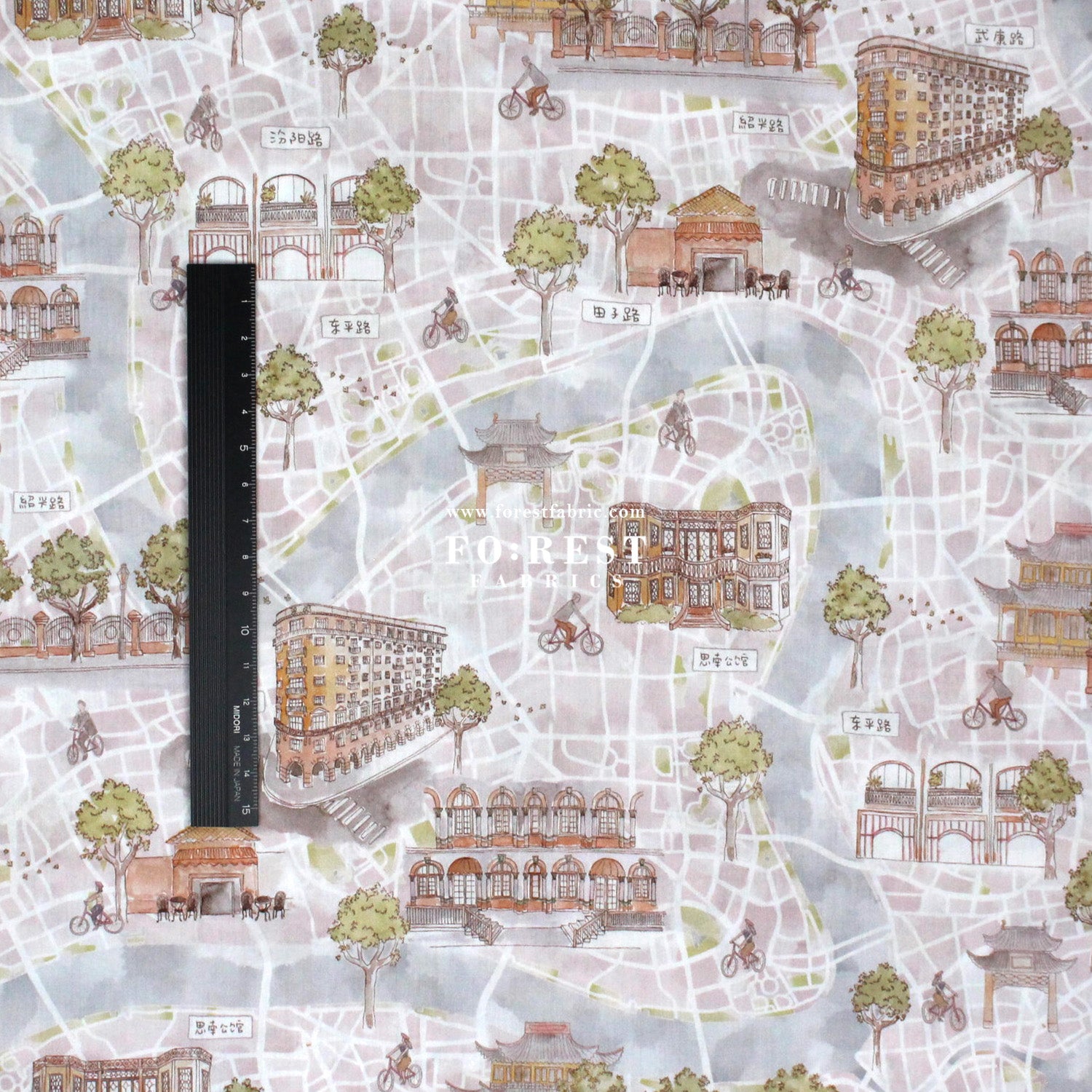 Liberty of London (Tana Lawn™ Cotton Fabric) - Bike Ride - FO:REST Fabric 布恩堂Liberty fabrictana lawnjapanese fabricykk zipper