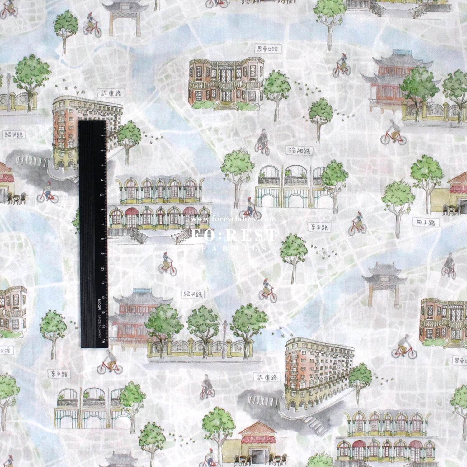 Liberty of London (Tana Lawn™ Cotton Fabric) - Bike Ride - FO:REST Fabric 布恩堂Liberty fabrictana lawnjapanese fabricykk zipper