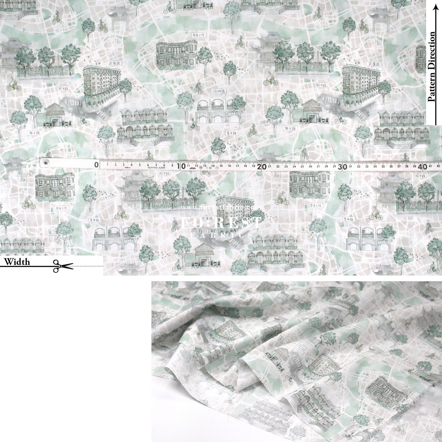 Liberty of London (Tana Lawn™ Cotton Fabric) - Bike Ride - FO:REST Fabric 布恩堂Liberty fabrictana lawnjapanese fabricykk zipper