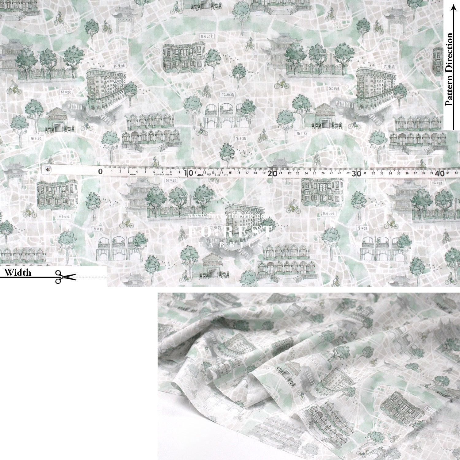 Liberty of London (Tana Lawn™ Cotton Fabric) - Bike Ride - FO:REST Fabric 布恩堂Liberty fabrictana lawnjapanese fabricykk zipper