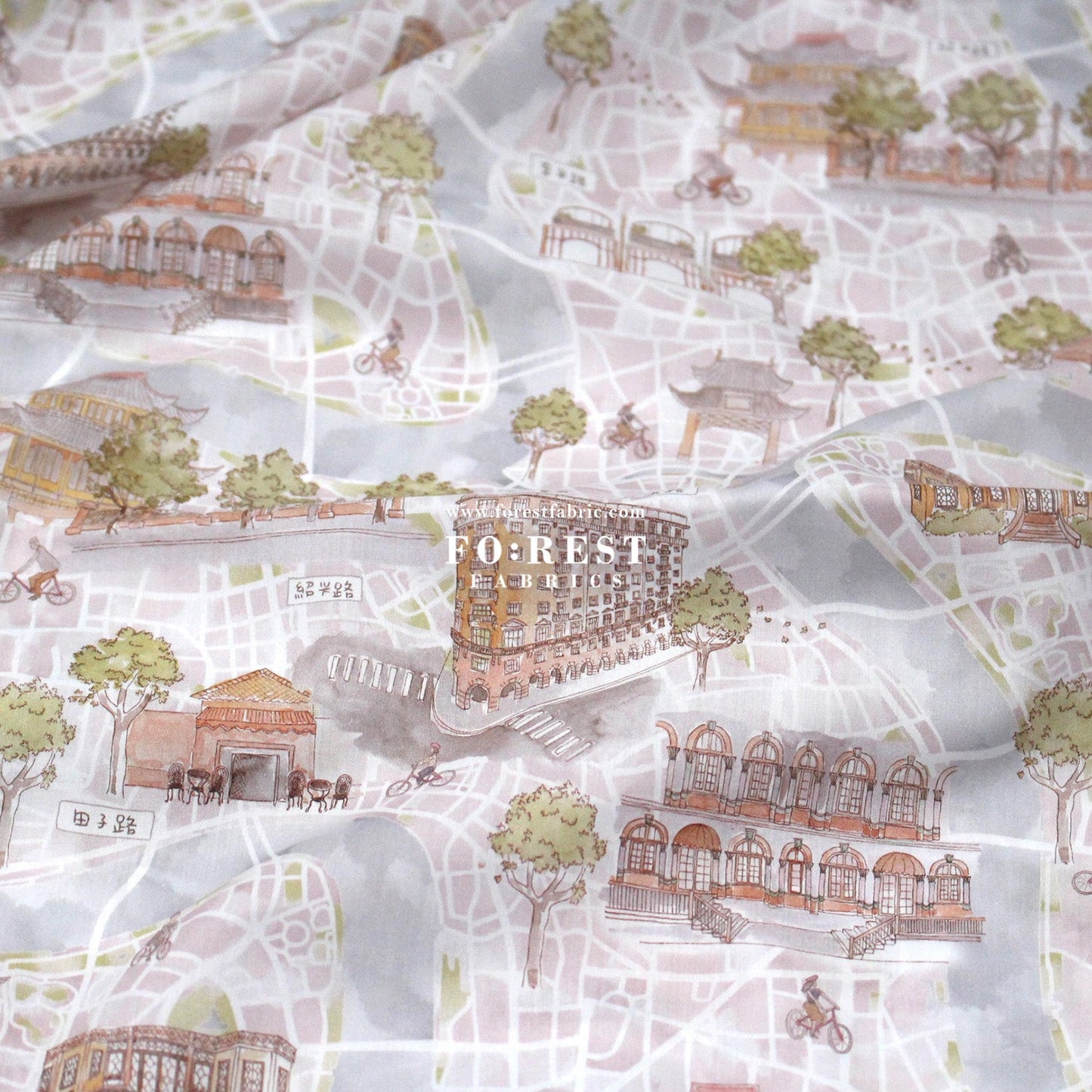 Liberty of London (Tana Lawn™ Cotton Fabric) - Bike Ride - FO:REST Fabric 布恩堂Liberty fabrictana lawnjapanese fabricykk zipper