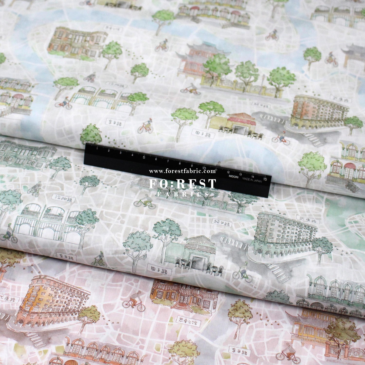 Liberty of London (Tana Lawn™ Cotton Fabric) - Bike Ride - FO:REST Fabric 布恩堂Liberty fabrictana lawnjapanese fabricykk zipper