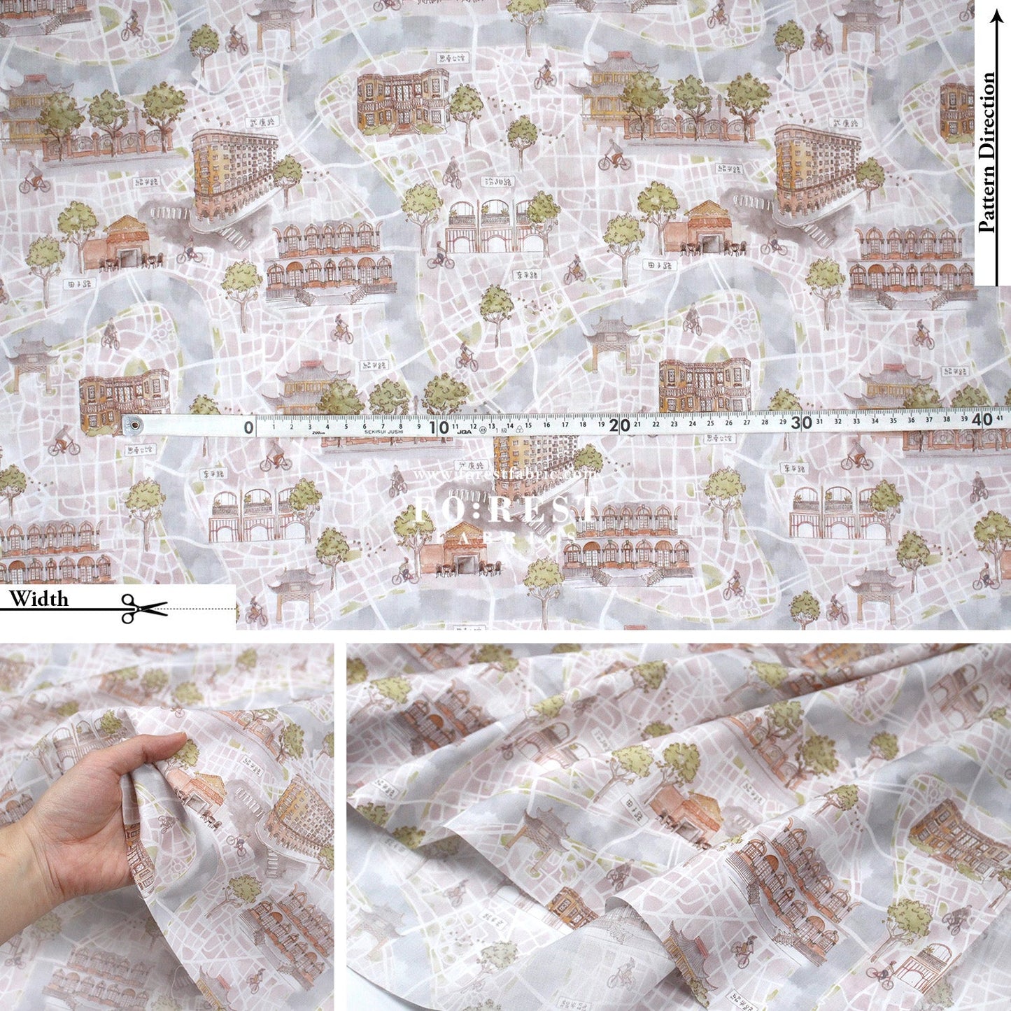 Liberty of London (Tana Lawn™ Cotton Fabric) - Bike Ride - FO:REST Fabric 布恩堂Liberty fabrictana lawnjapanese fabricykk zipper