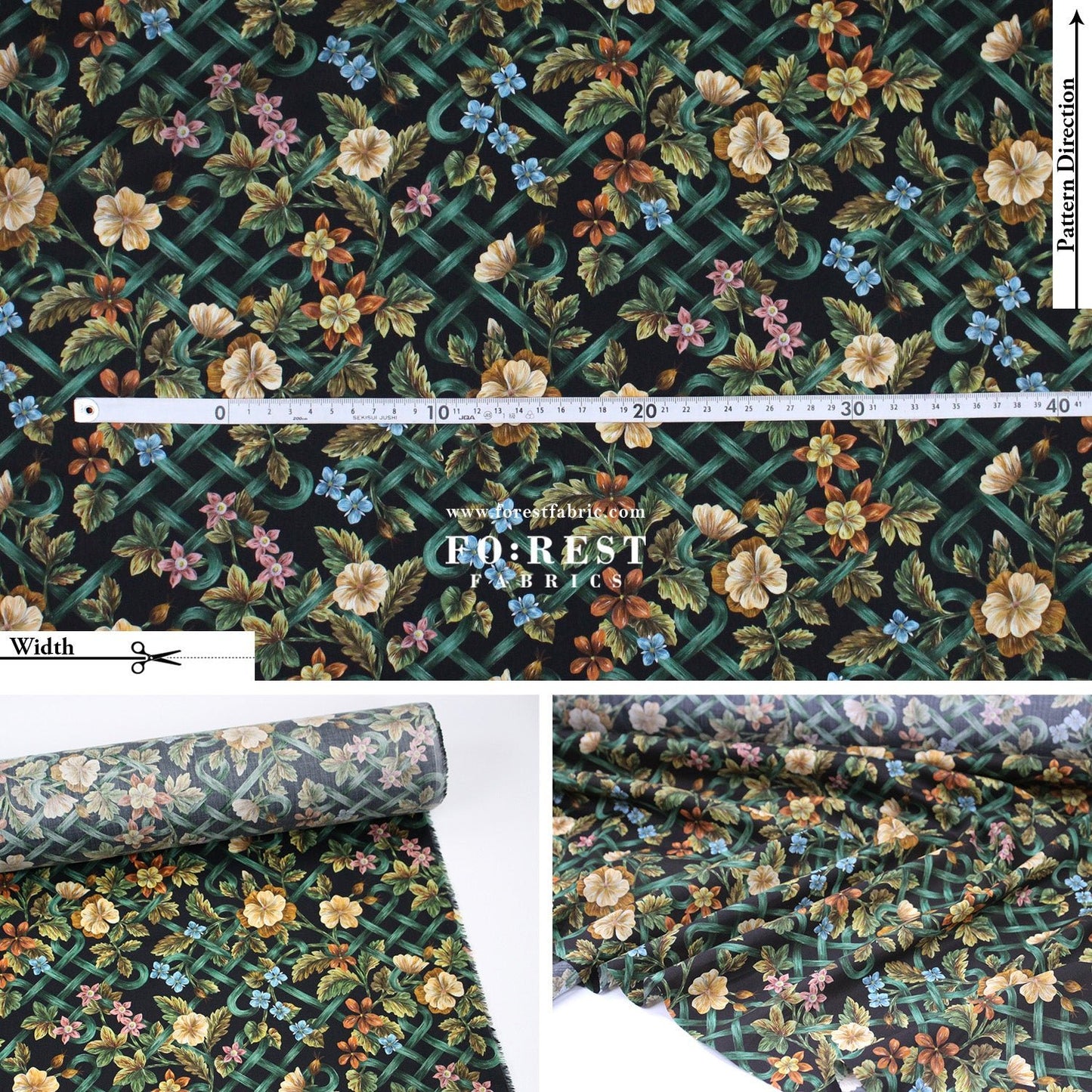 Liberty of London (Tana Lawn™ Cotton Fabric) - Botanical Knot - FO:REST Fabric 布恩堂Liberty fabrictana lawnjapanese fabricykk zipper