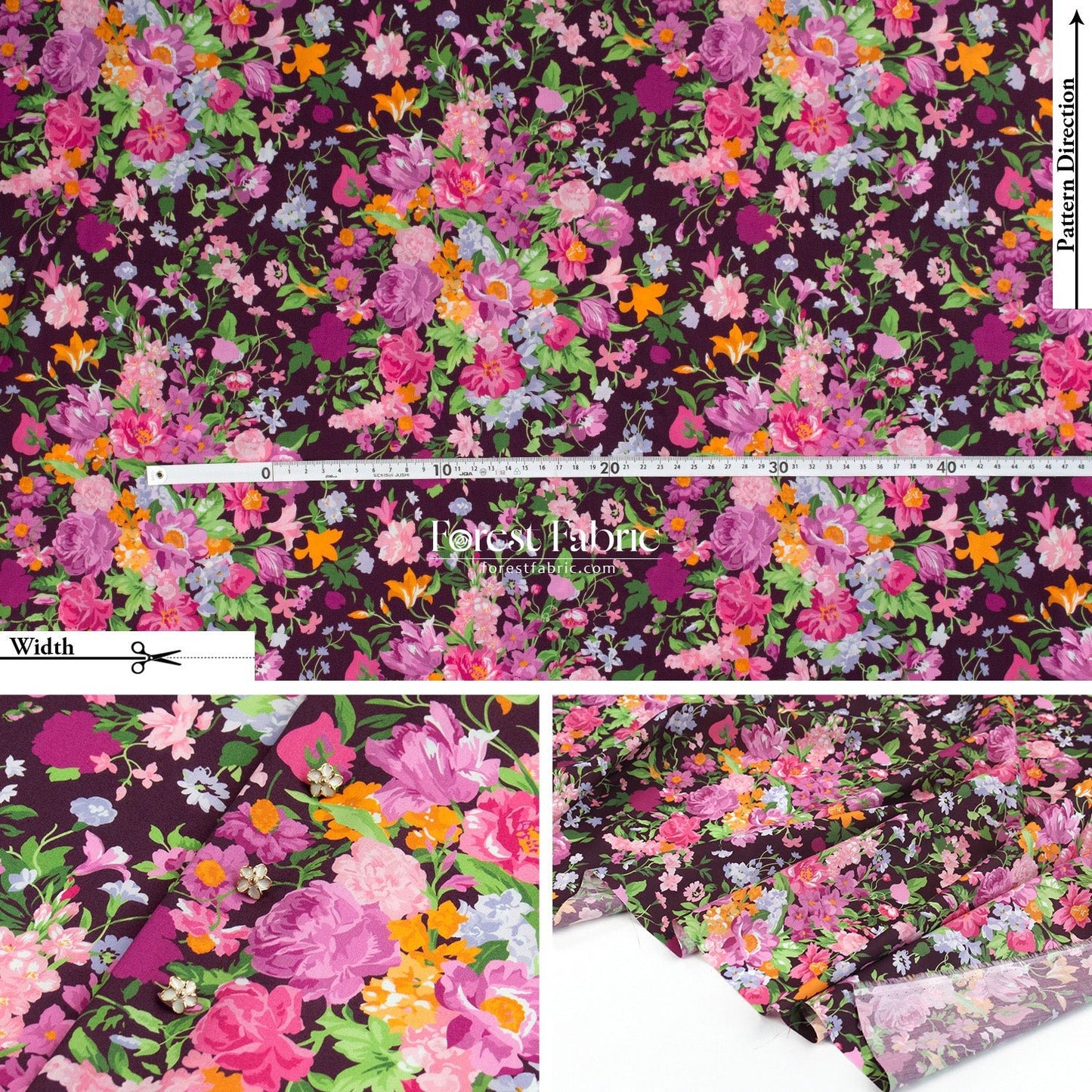Liberty of London (Tana Lawn™ Cotton Fabric) - BOUQUET CARNIVAL - FO:REST Fabric 布恩堂Liberty fabrictana lawnjapanese fabricykk zipper