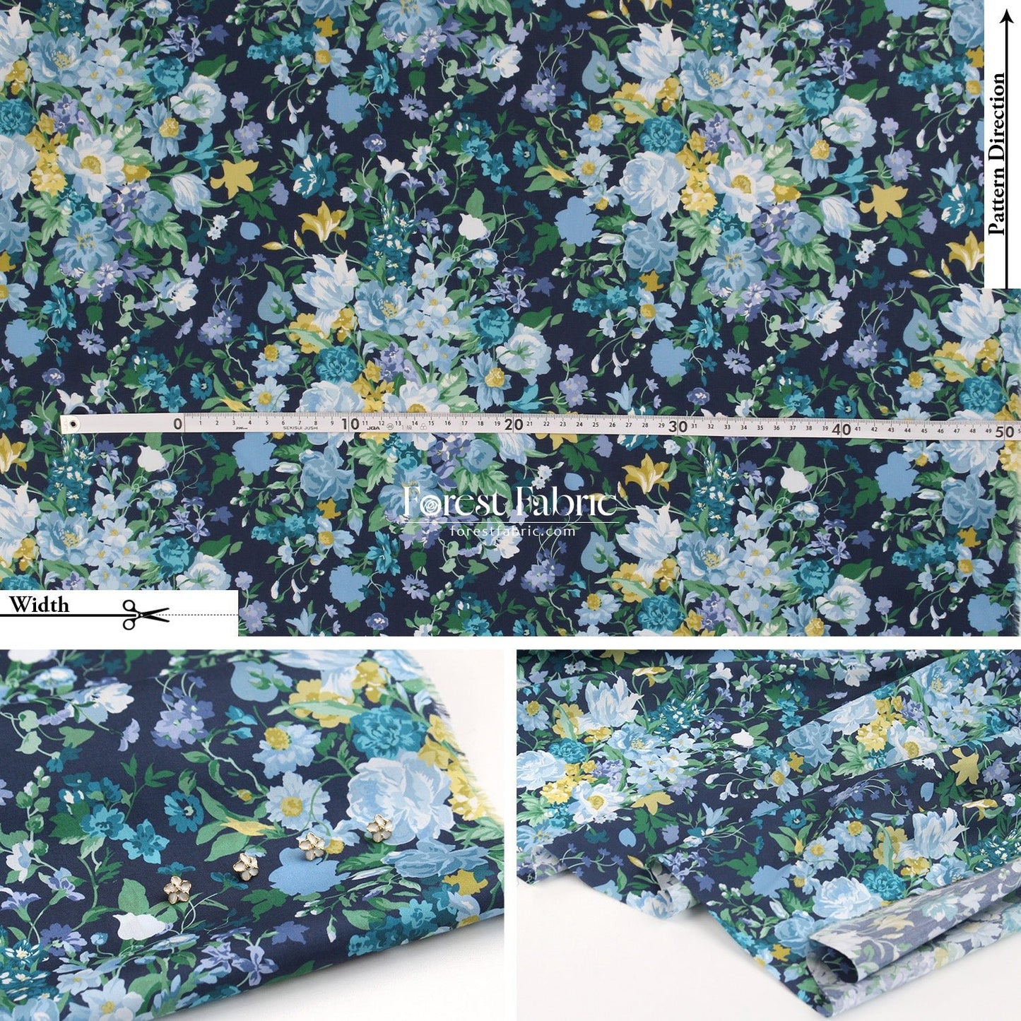 Liberty of London (Tana Lawn™ Cotton Fabric) - BOUQUET CARNIVAL - FO:REST Fabric 布恩堂Liberty fabrictana lawnjapanese fabricykk zipper