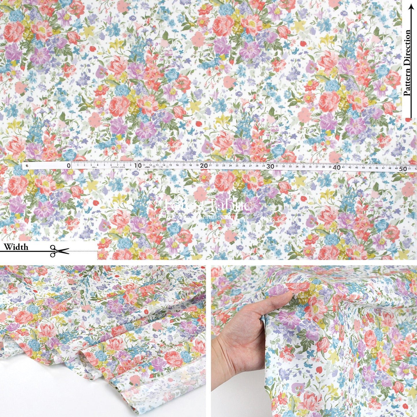 Liberty of London (Tana Lawn™ Cotton Fabric) - BOUQUET PARADE Metallic - FO:REST Fabric 布恩堂Liberty fabrictana lawnjapanese fabricykk zipper