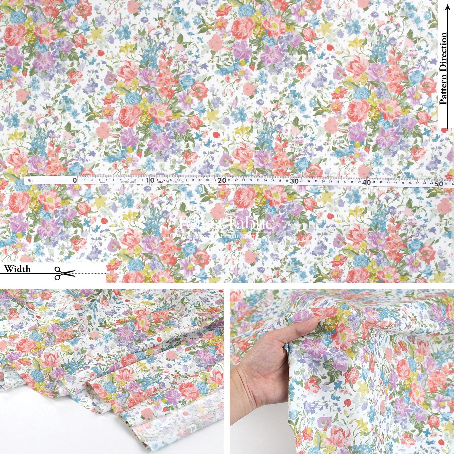 Liberty of London (Tana Lawn™ Cotton Fabric) - BOUQUET PARADE Metallic - FO:REST Fabric 布恩堂Liberty fabrictana lawnjapanese fabricykk zipper
