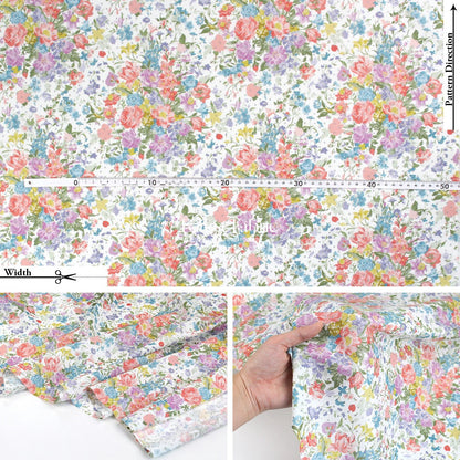 Liberty of London (Tana Lawn™ Cotton Fabric) - BOUQUET PARADE Metallic - FO:REST Fabric 布恩堂Liberty fabrictana lawnjapanese fabricykk zipper