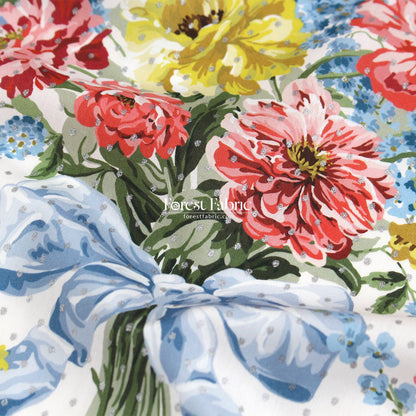 Liberty of London (Tana Lawn™ Cotton Fabric) - BOUQUET PARADE Metallic - FO:REST Fabric 布恩堂Liberty fabrictana lawnjapanese fabricykk zipper