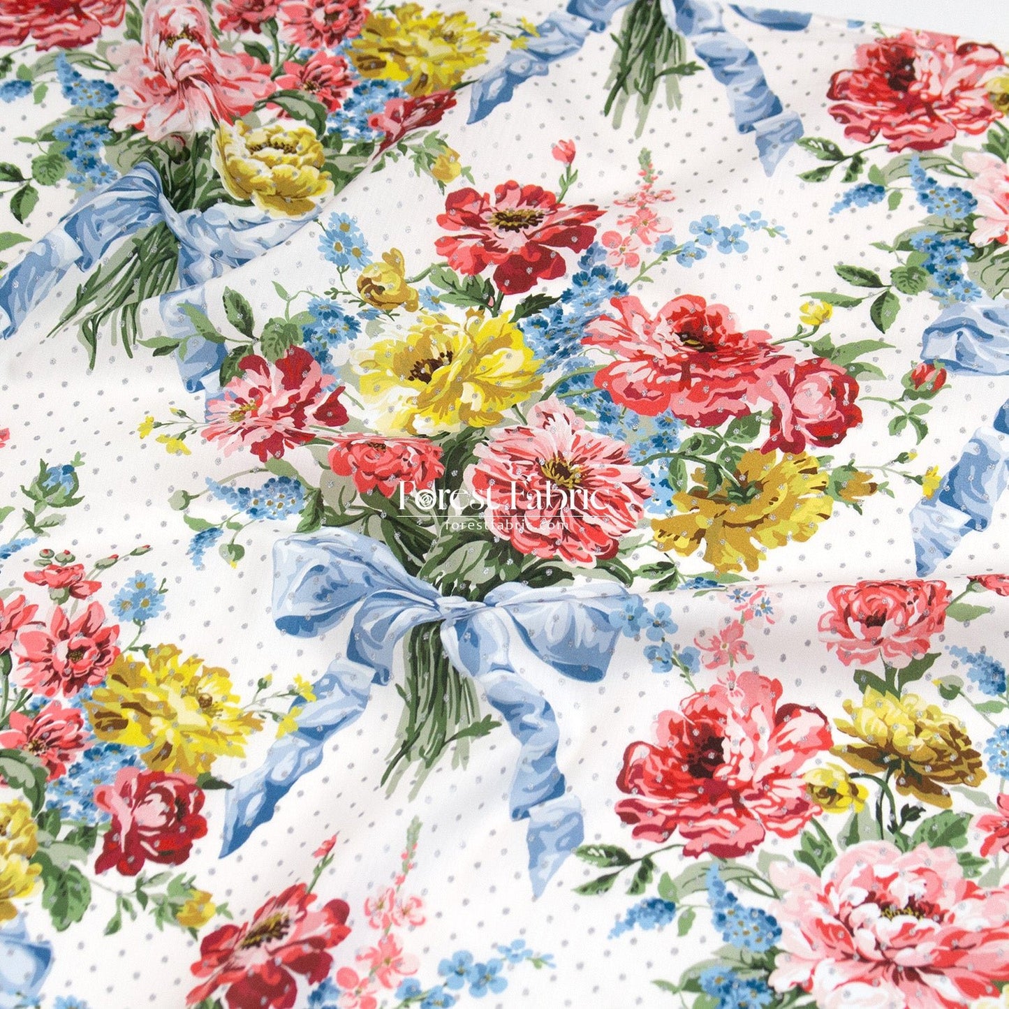 Liberty of London (Tana Lawn™ Cotton Fabric) - BOUQUET PARADE Metallic - FO:REST Fabric 布恩堂Liberty fabrictana lawnjapanese fabricykk zipper