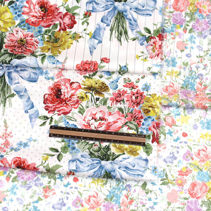 Liberty of London (Tana Lawn™ Cotton Fabric) - BOUQUET PARADE Metallic - FO:REST Fabric 布恩堂Liberty fabrictana lawnjapanese fabricykk zipper