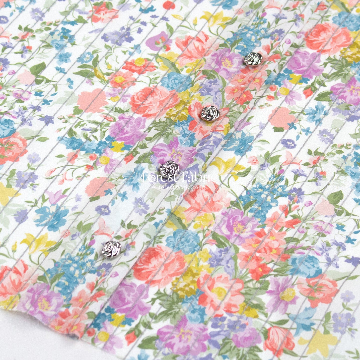 Liberty of London (Tana Lawn™ Cotton Fabric) - BOUQUET PARADE Metallic - FO:REST Fabric 布恩堂Liberty fabrictana lawnjapanese fabricykk zipper